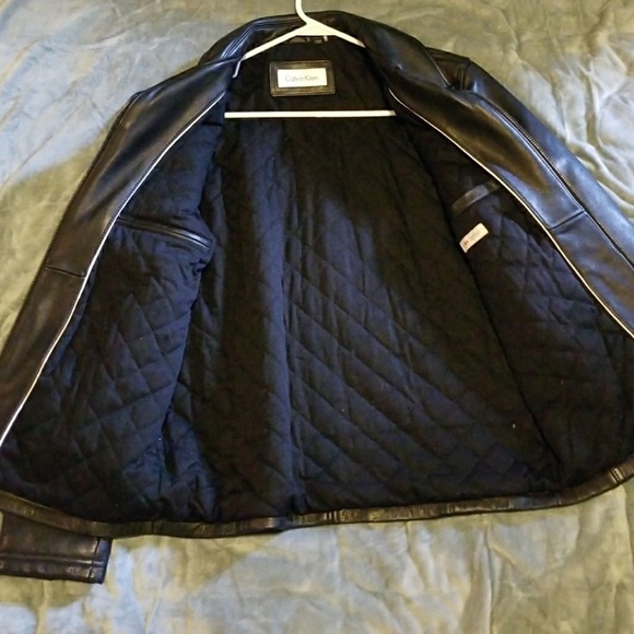 Calvin Klein Leather Coat - Picture 2 of 4